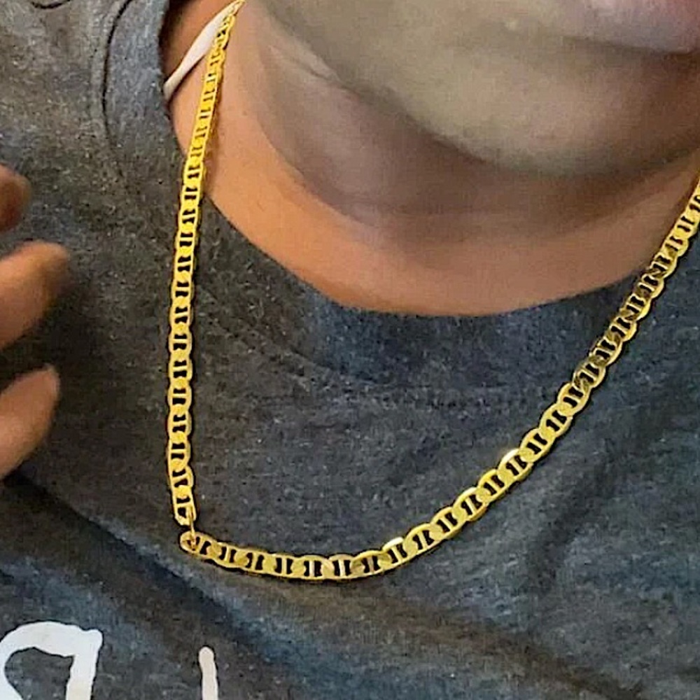 GOLD PLATED MARINER UNISEX NECKLACE - Picture 10 of 12